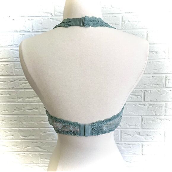 🚨4/$25 Victoria’s Secret Sage Green Lace Halter Size Large - Picture 4 of 5